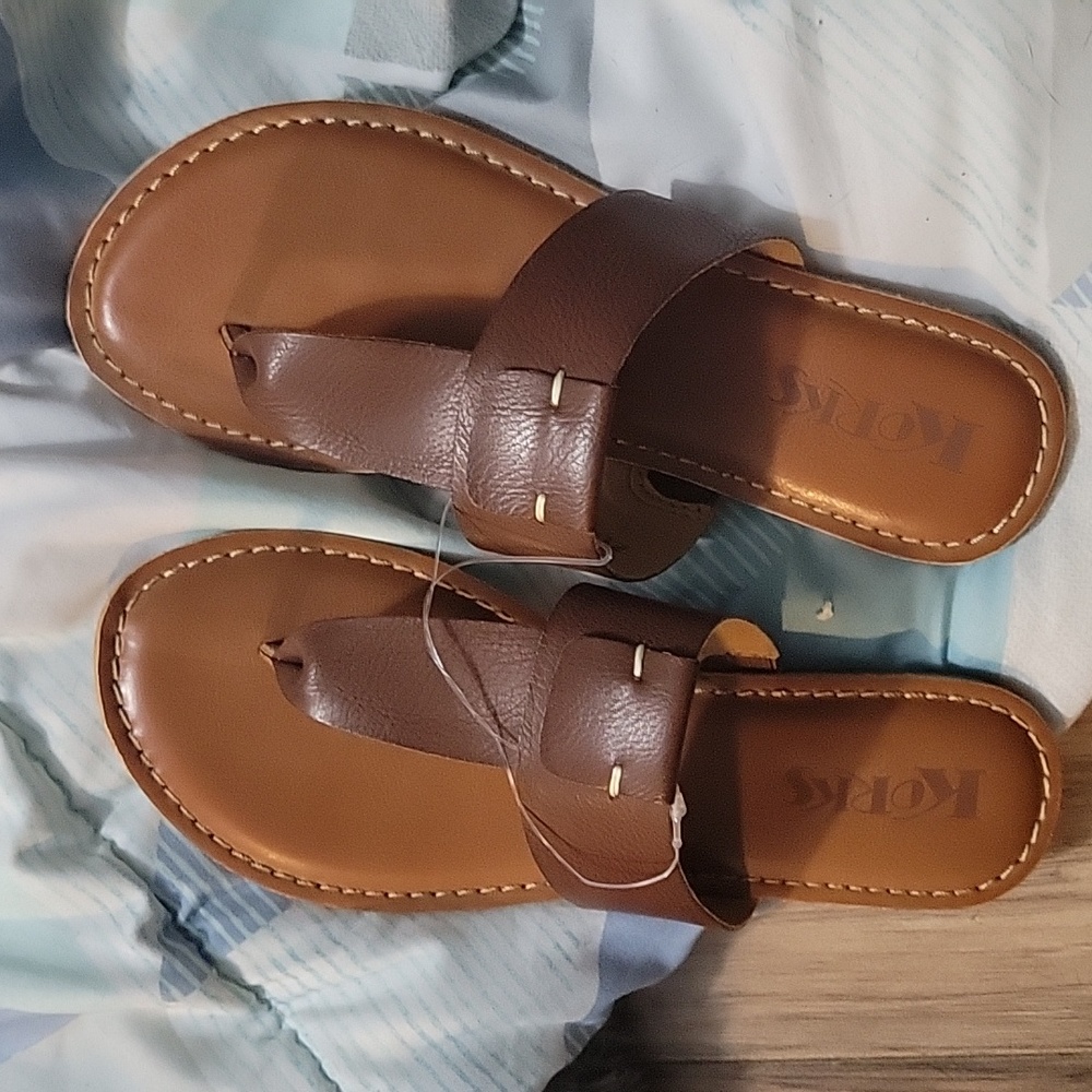 New Korks Dawn Sandal - 7 Medium - Brown